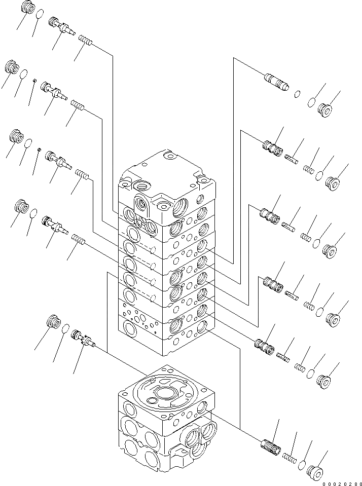 Схема запчастей Komatsu PC20MR-2-A - ОСНОВН. КЛАПАН (9-КЛАПАН) (9/) ОСНОВН. КОМПОНЕНТЫ И РЕМКОМПЛЕКТЫ