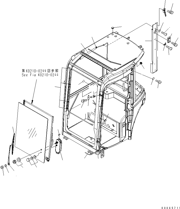 Схема запчастей Komatsu PC20MR-2 - КАБИНА (7/8) (КАБИНА ЭЛЕКТРИКА) КАБИНА ОПЕРАТОРА И СИСТЕМА УПРАВЛЕНИЯ