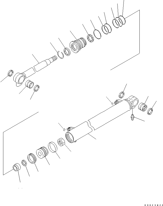 Схема запчастей Komatsu PC20MR-2 - ЦИЛИНДР СТРЕЛЫ ОСНОВН. КОМПОНЕНТЫ И РЕМКОМПЛЕКТЫ