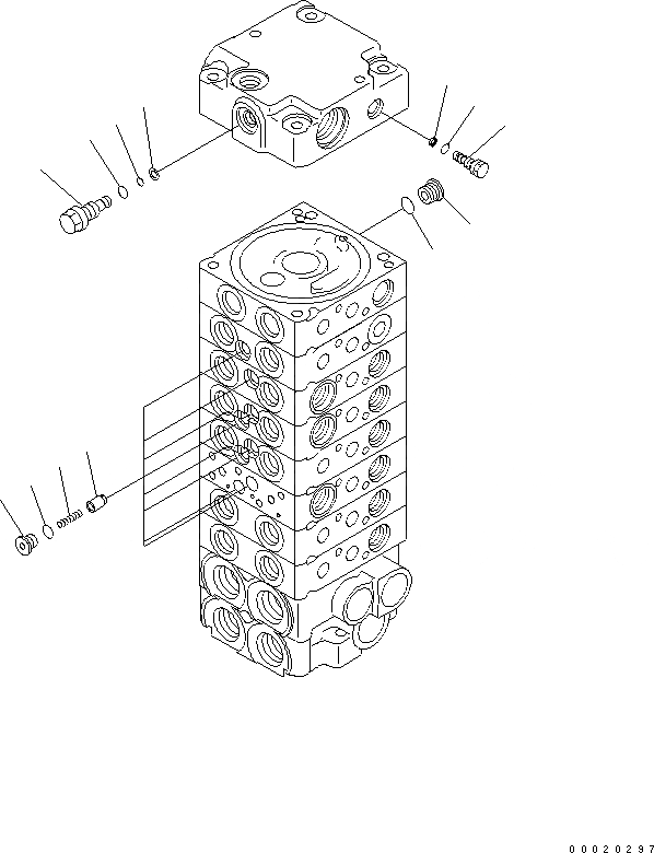 Схема запчастей Komatsu PC20MR-2 - ОСНОВН. КЛАПАН (8-КЛАПАН) (/) ОСНОВН. КОМПОНЕНТЫ И РЕМКОМПЛЕКТЫ