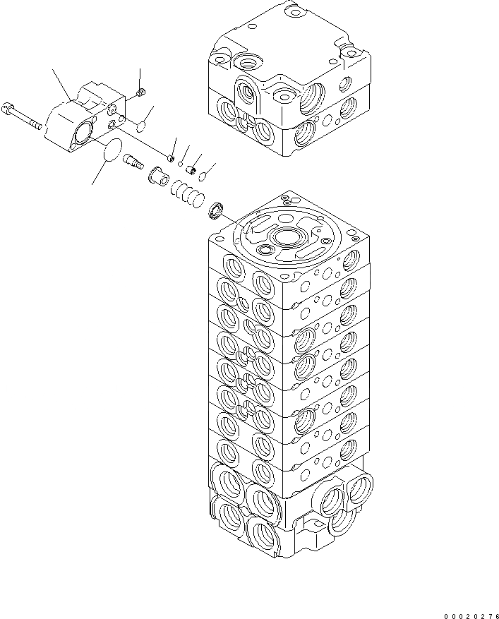 Схема запчастей Komatsu PC20MR-2 - ОСНОВН. КЛАПАН (9-КЛАПАН) (/) (АККУМУЛЯТОР) ОСНОВН. КОМПОНЕНТЫ И РЕМКОМПЛЕКТЫ