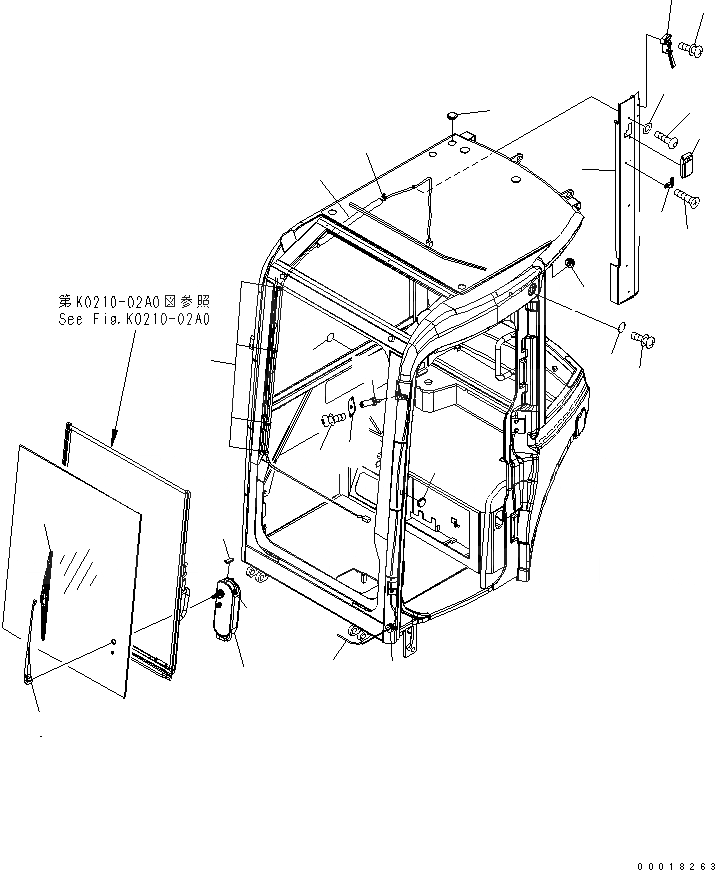 Схема запчастей Komatsu PC20MR-2-B - КАБИНА (7/8) (КАБИНА ЭЛЕКТРИКА) КАБИНА ОПЕРАТОРА И СИСТЕМА УПРАВЛЕНИЯ