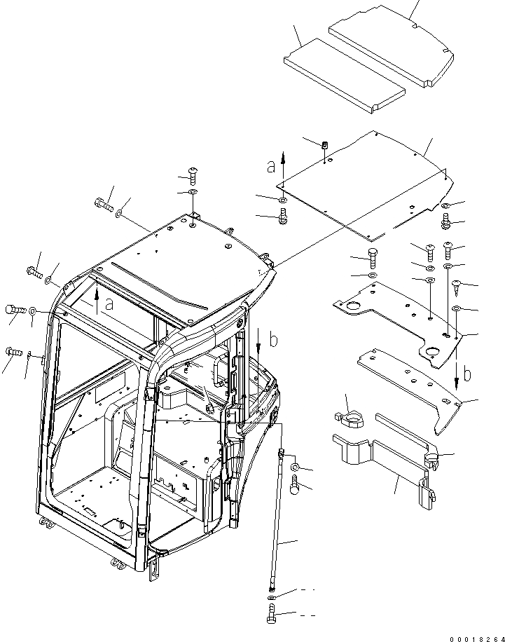 Схема запчастей Komatsu PC20MR-2-B - КАБИНА (8/8) (КАБИНА  ЧАСТЬ) КАБИНА ОПЕРАТОРА И СИСТЕМА УПРАВЛЕНИЯ