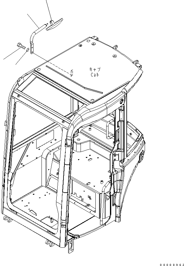 Схема запчастей Komatsu PC20MR-2-B - ЗЕРКАЛА ЗАДН. ВИДА(КАБИНА) ЧАСТИ КОРПУСА