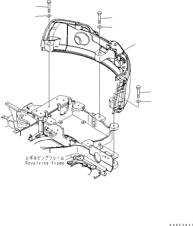 Схема запчастей Komatsu PC20MR-2-B - ПРОТИВОВЕС ЧАСТИ КОРПУСА