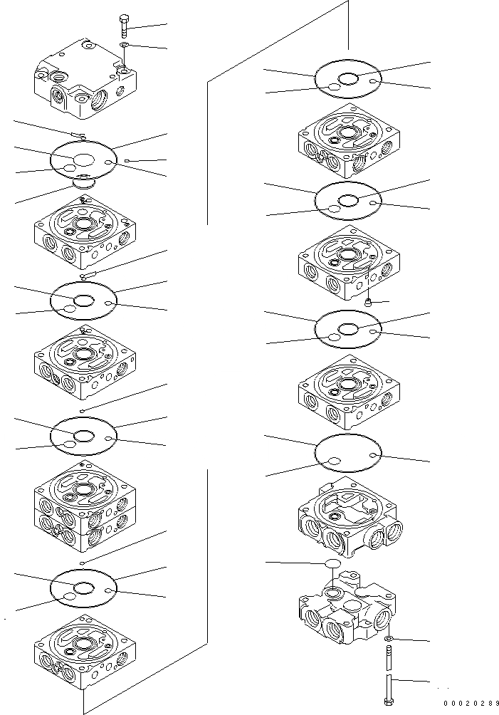 Схема запчастей Komatsu PC20MR-2-B - ОСНОВН. КЛАПАН (8-КЛАПАН) (/) ОСНОВН. КОМПОНЕНТЫ И РЕМКОМПЛЕКТЫ