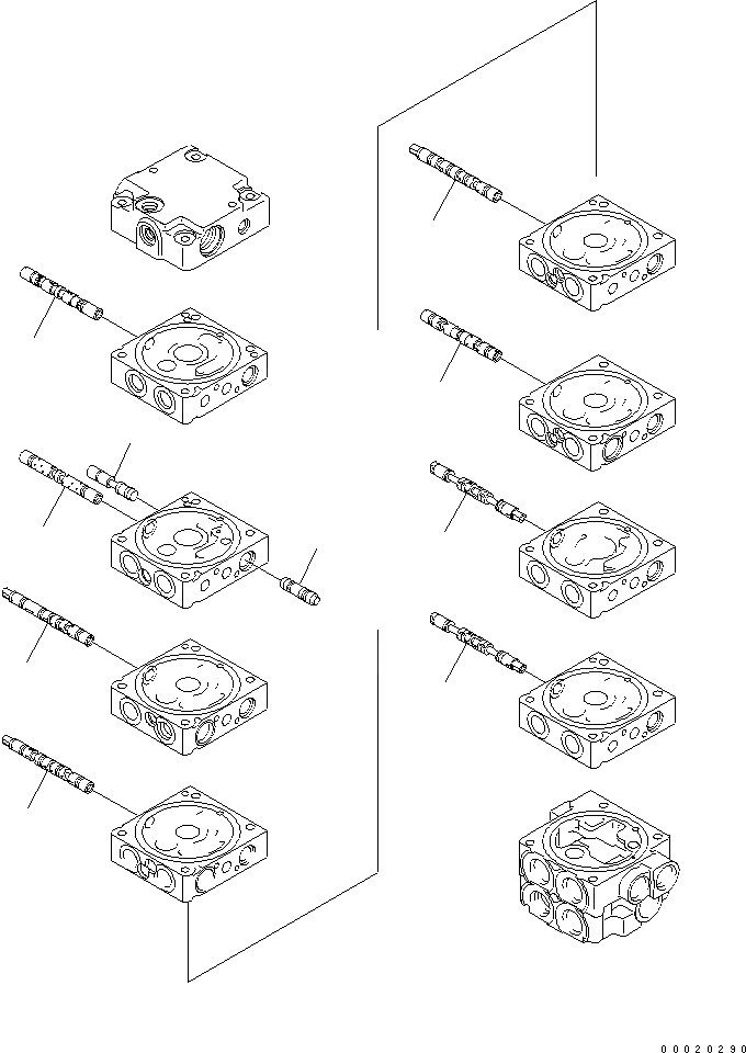 Схема запчастей Komatsu PC20MR-2-B - ОСНОВН. КЛАПАН (8-КЛАПАН) (/) ОСНОВН. КОМПОНЕНТЫ И РЕМКОМПЛЕКТЫ