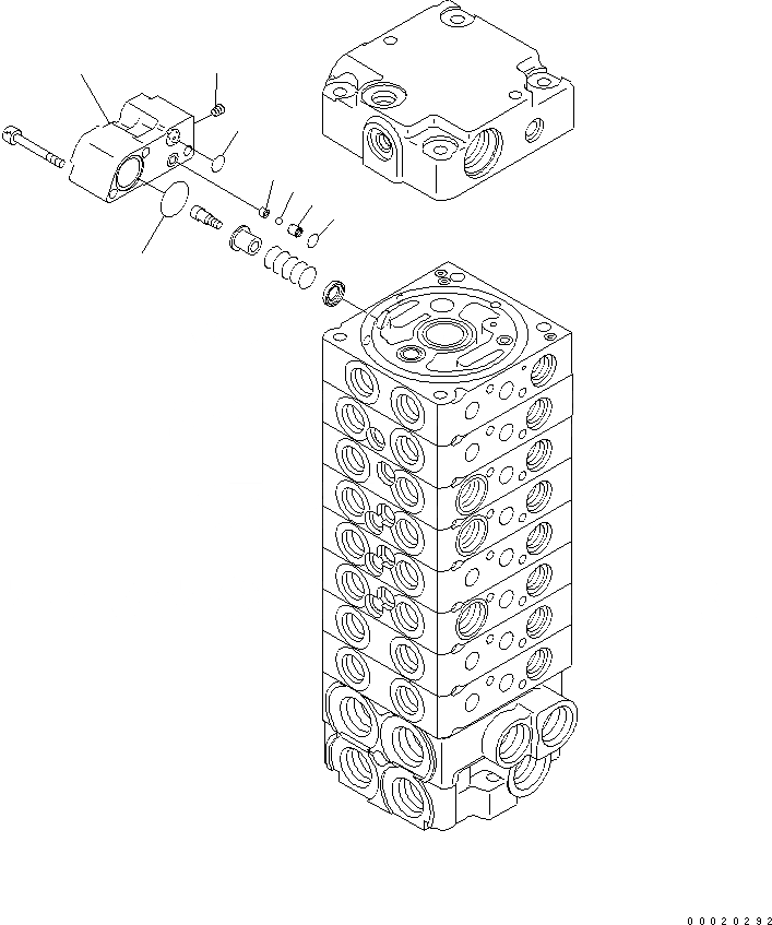 Схема запчастей Komatsu PC20MR-2-B - ОСНОВН. КЛАПАН (8-КЛАПАН) (/) ОСНОВН. КОМПОНЕНТЫ И РЕМКОМПЛЕКТЫ