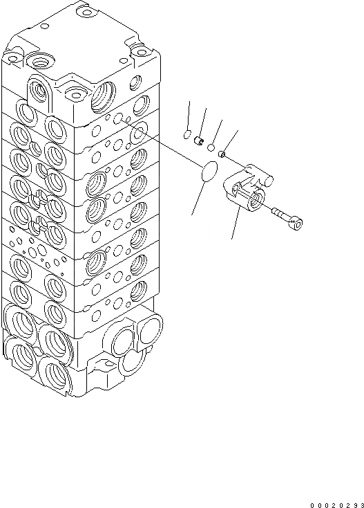 Схема запчастей Komatsu PC20MR-2-B - ОСНОВН. КЛАПАН (8-КЛАПАН) (/) ОСНОВН. КОМПОНЕНТЫ И РЕМКОМПЛЕКТЫ