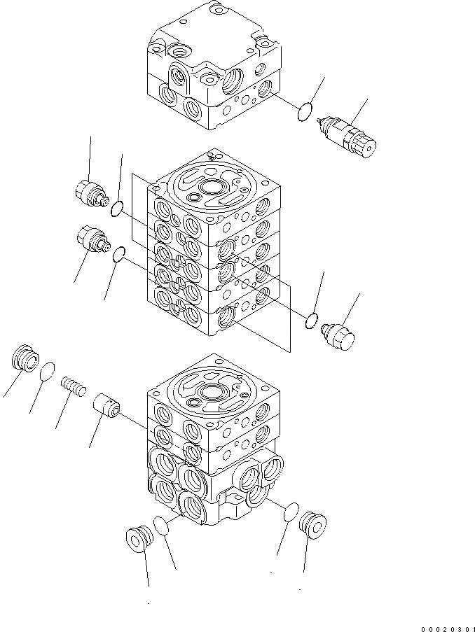 Схема запчастей Komatsu PC20MR-2-B - ОСНОВН. КЛАПАН (8-КЛАПАН) (/) ОСНОВН. КОМПОНЕНТЫ И РЕМКОМПЛЕКТЫ