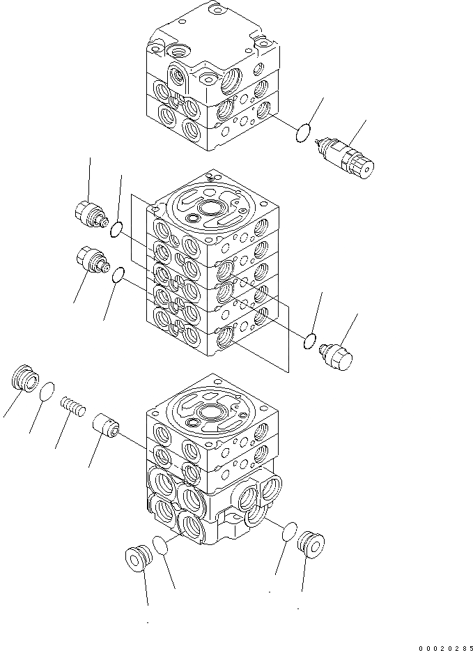 Схема запчастей Komatsu PC20MR-2-B - ОСНОВН. КЛАПАН (9-КЛАПАН) (/) ОСНОВН. КОМПОНЕНТЫ И РЕМКОМПЛЕКТЫ