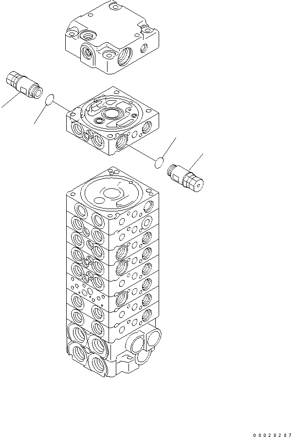 Схема запчастей Komatsu PC20MR-2-B - ОСНОВН. КЛАПАН (9-КЛАПАН) (/) ОСНОВН. КОМПОНЕНТЫ И РЕМКОМПЛЕКТЫ