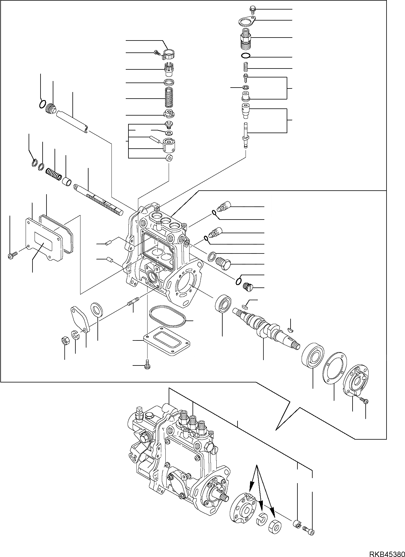 Схема запчастей Komatsu PC20MR-2 - ТОПЛ. НАСОС ДВИГАТЕЛЬ