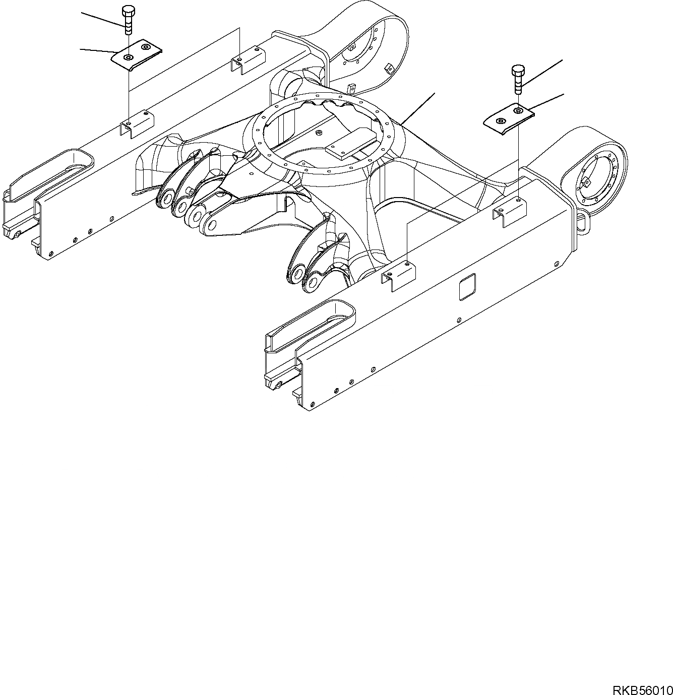 Схема запчастей Komatsu PC20MR-2 - ГУСЕНИЧНАЯ РАМА НИЖН.CARRIAGE