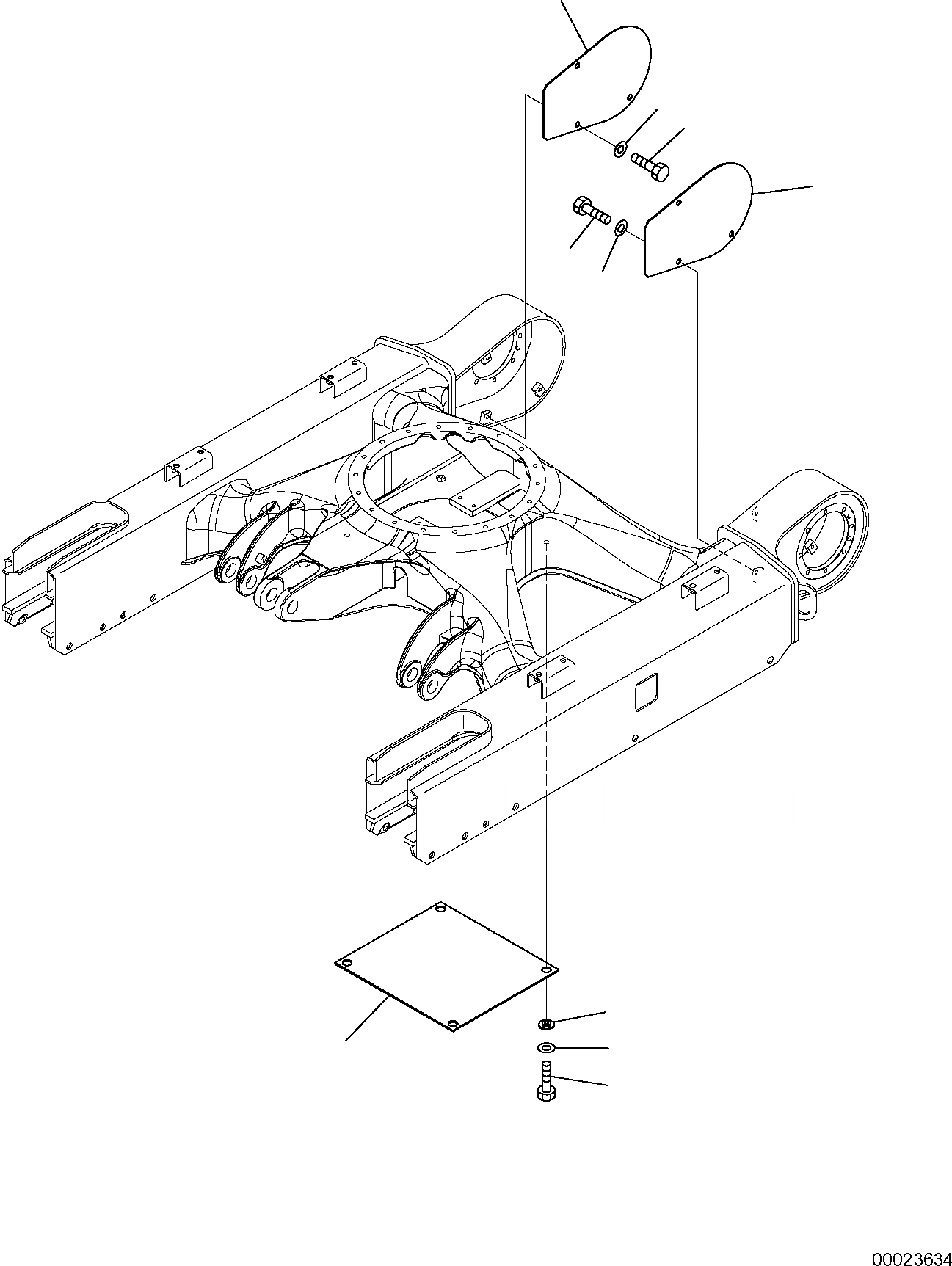 Схема запчастей Komatsu PC20MR-2 - КРЫШКИ НИЖН.CARRIAGE