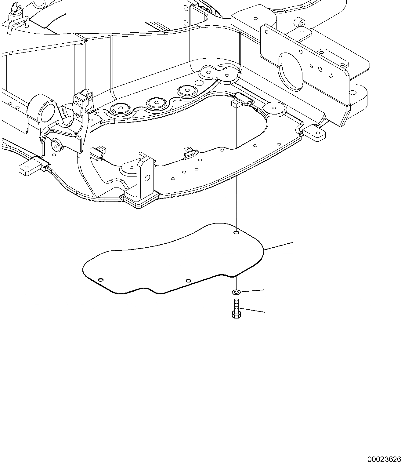 Схема запчастей Komatsu PC20MR-2 - НИЖН. КРЫШКИ ОСН. РАМЫS ЧАСТИ КОРПУСА И КАБИНА