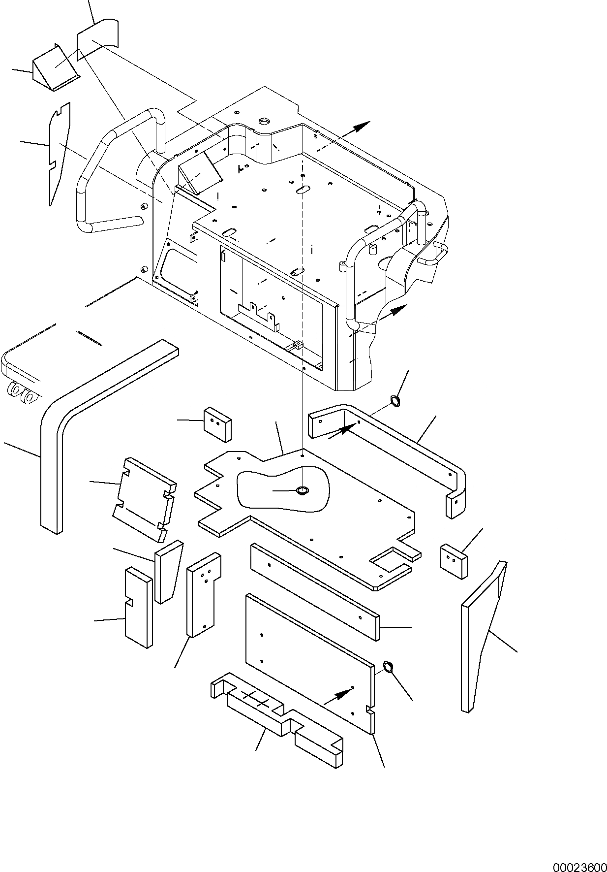 Схема запчастей Komatsu PC20MR-2 - SOUND-ЗАЩИТАING (НАВЕС) ЧАСТИ КОРПУСА И КАБИНА