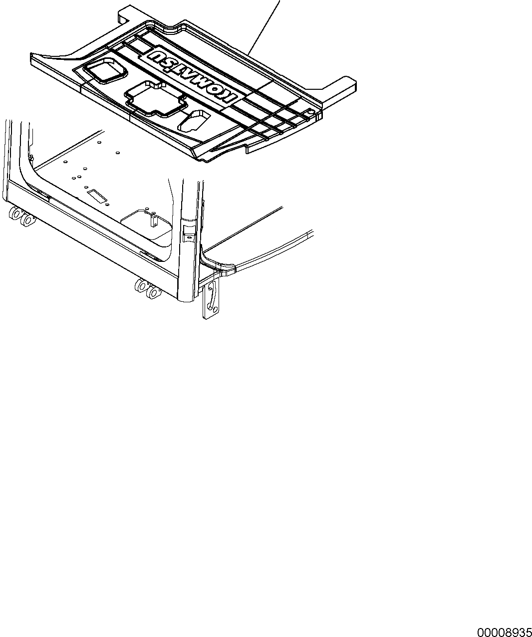 Схема запчастей Komatsu PC20MR-2 - ПОКРЫТИЕ ПОЛА(КАБИНА) ЧАСТИ КОРПУСА И КАБИНА