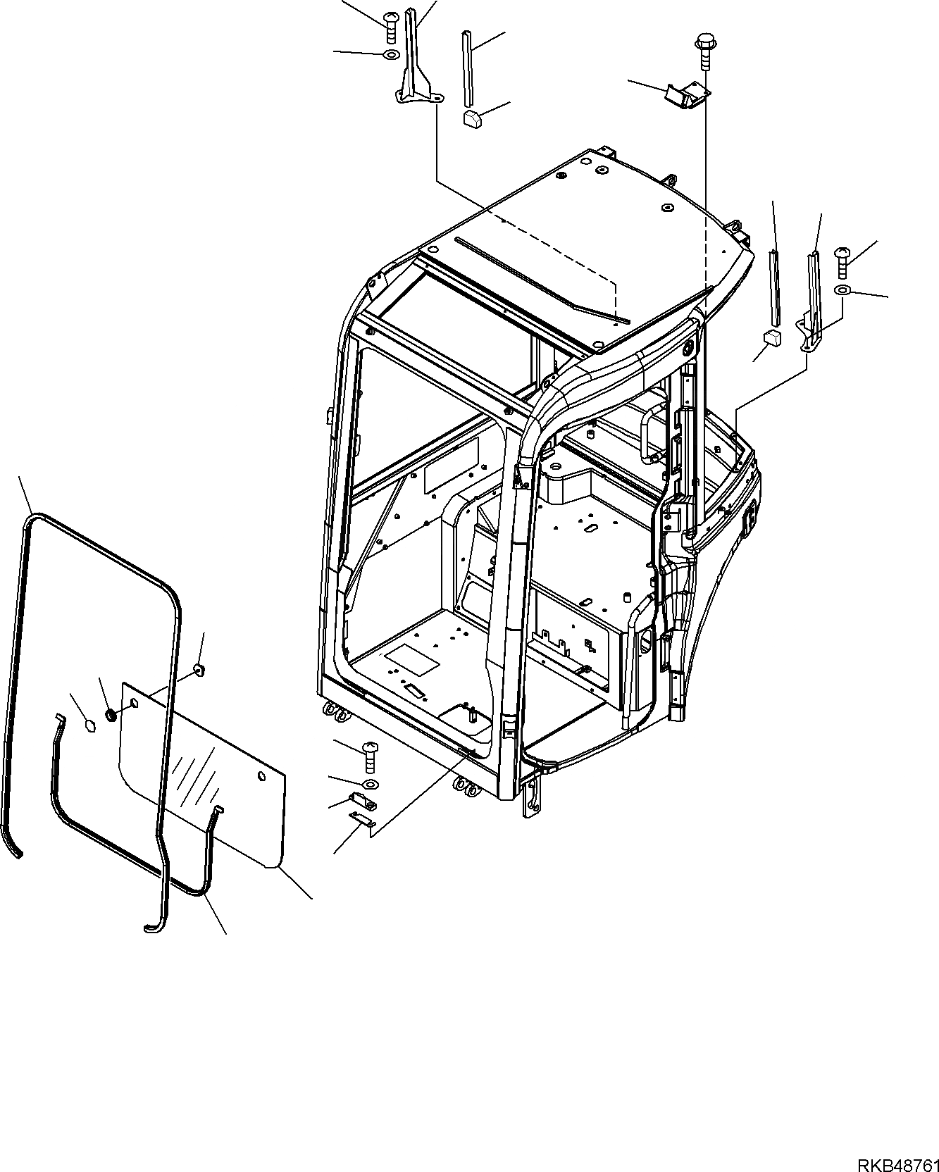 Схема запчастей Komatsu PC20MR-2 - КАБИНА (/8) ЧАСТИ КОРПУСА И КАБИНА