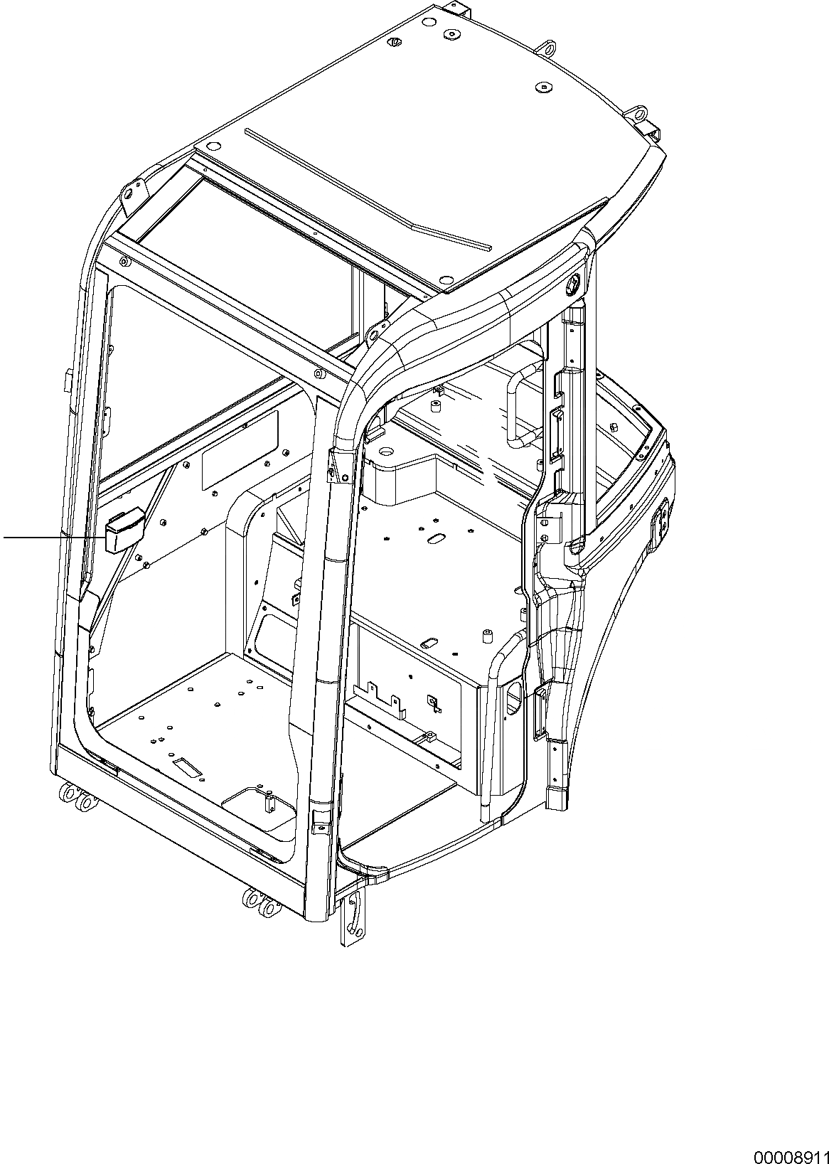 Схема запчастей Komatsu PC20MR-2 - ПЕПЕЛЬНИЦА (КАБИНА) ЧАСТИ КОРПУСА И КАБИНА