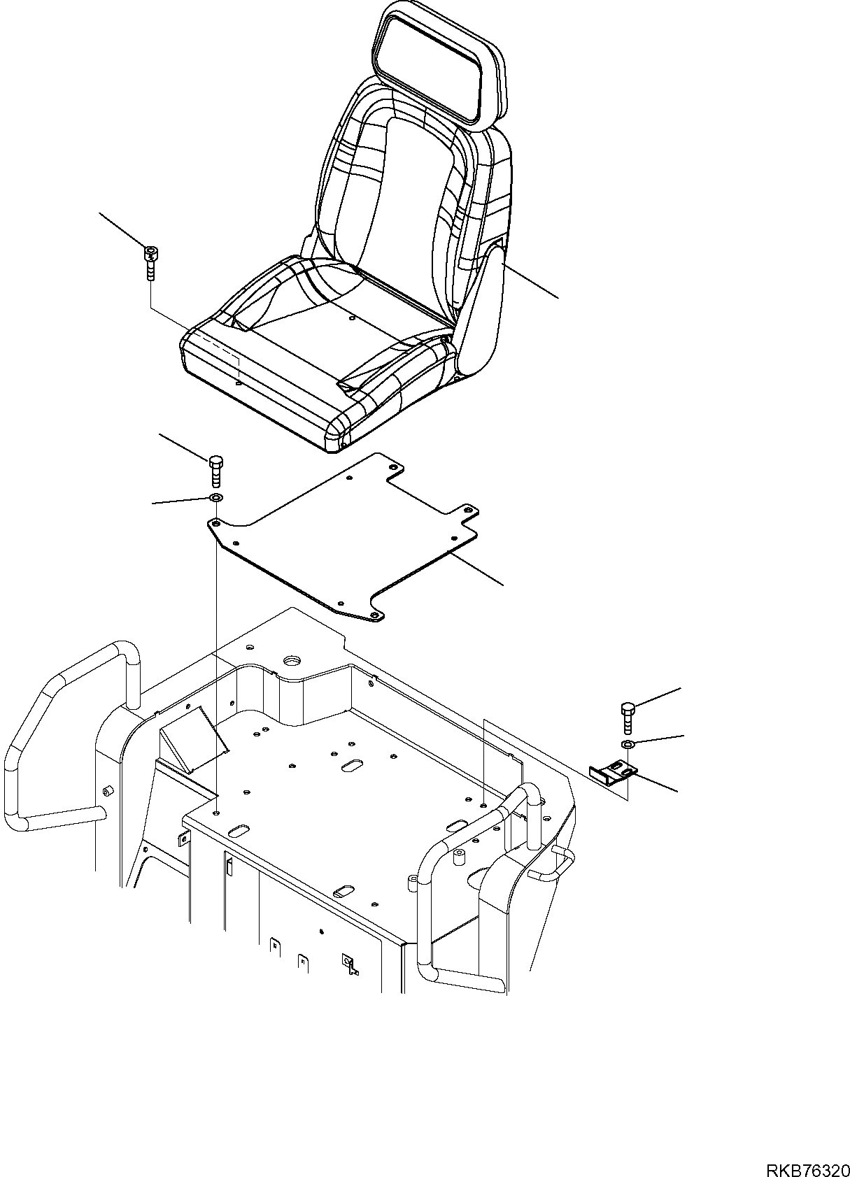 Схема запчастей Komatsu PC20MR-2 - СИДЕНЬЕ ОПЕРАТОРА (DELUXE) (КАБИНА) (/) ЧАСТИ КОРПУСА И КАБИНА