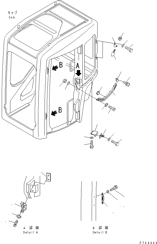 Схема запчастей Komatsu PC20MRX-1 - КАБИНА (7/) (БЛОК ДВЕРИ) КАБИНА ОПЕРАТОРА И СИСТЕМА УПРАВЛЕНИЯ