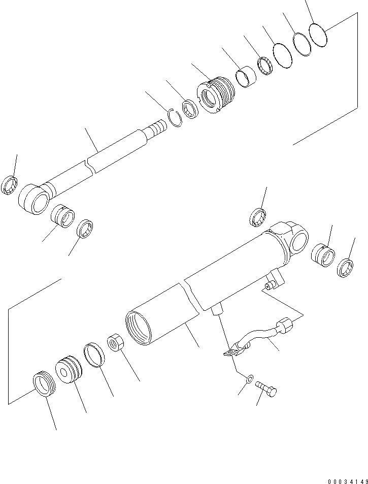 Схема запчастей Komatsu PC20MRX-1 - ЦИЛИНДР РУКОЯТИ(ВНУТР. ЧАСТИ)(№-) ОСНОВН. КОМПОНЕНТЫ И РЕМКОМПЛЕКТЫ