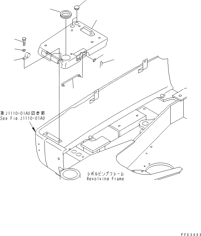 Схема запчастей Komatsu PC20R-8 - КРЫШКА АККУМУЛЯТОРА (С КОНДИЦИОНЕРОМ) ЧАСТИ КОРПУСА