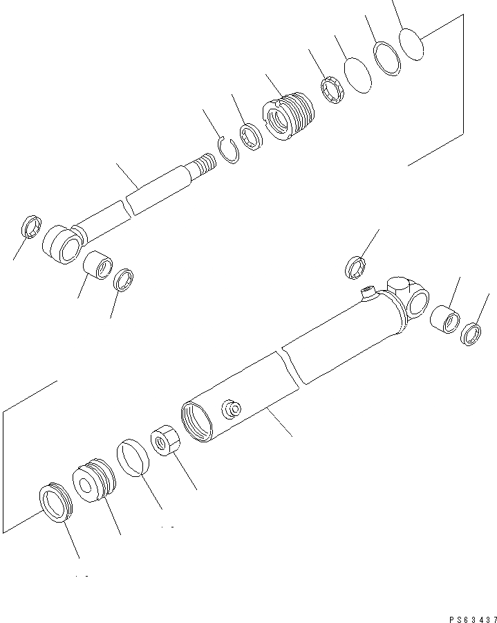 Схема запчастей Komatsu PC20R-8 - ЦИЛИНДР ПОВОРОТА СТРЕЛЫ (ВНУТР. ЧАСТИ) ОСНОВН. КОМПОНЕНТЫ И РЕМКОМПЛЕКТЫ