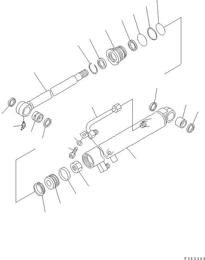 Схема запчастей Komatsu PC20R-8 - ЦИЛИНДР КОВША (ВНУТР. ЧАСТИ) ОСНОВН. КОМПОНЕНТЫ И РЕМКОМПЛЕКТЫ