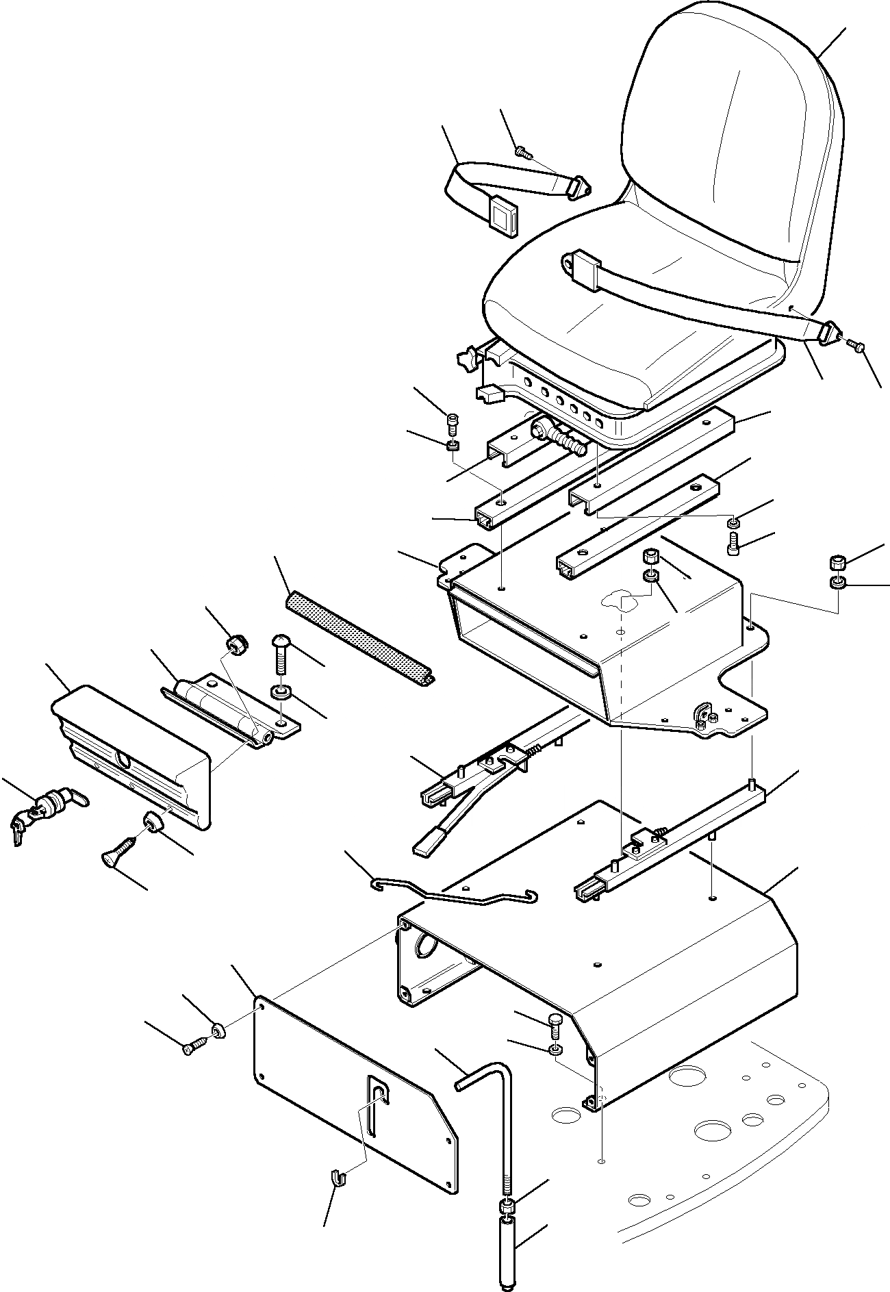 Схема запчастей Komatsu PC20R-8 - СИДЕНЬЕ ОПЕРАТОРА ЧАСТИ КОРПУСА И КАБИНА