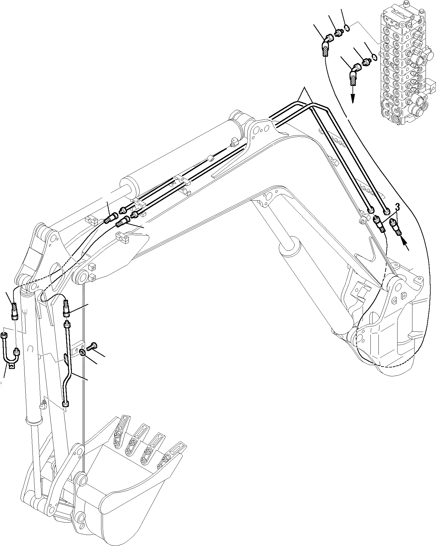 Схема запчастей Komatsu PC20R-8 - ГИДРОЛИНИЯ (ЦИЛИНДР КОВША) УПРАВЛ-Е РАБОЧИМ ОБОРУДОВАНИЕМ