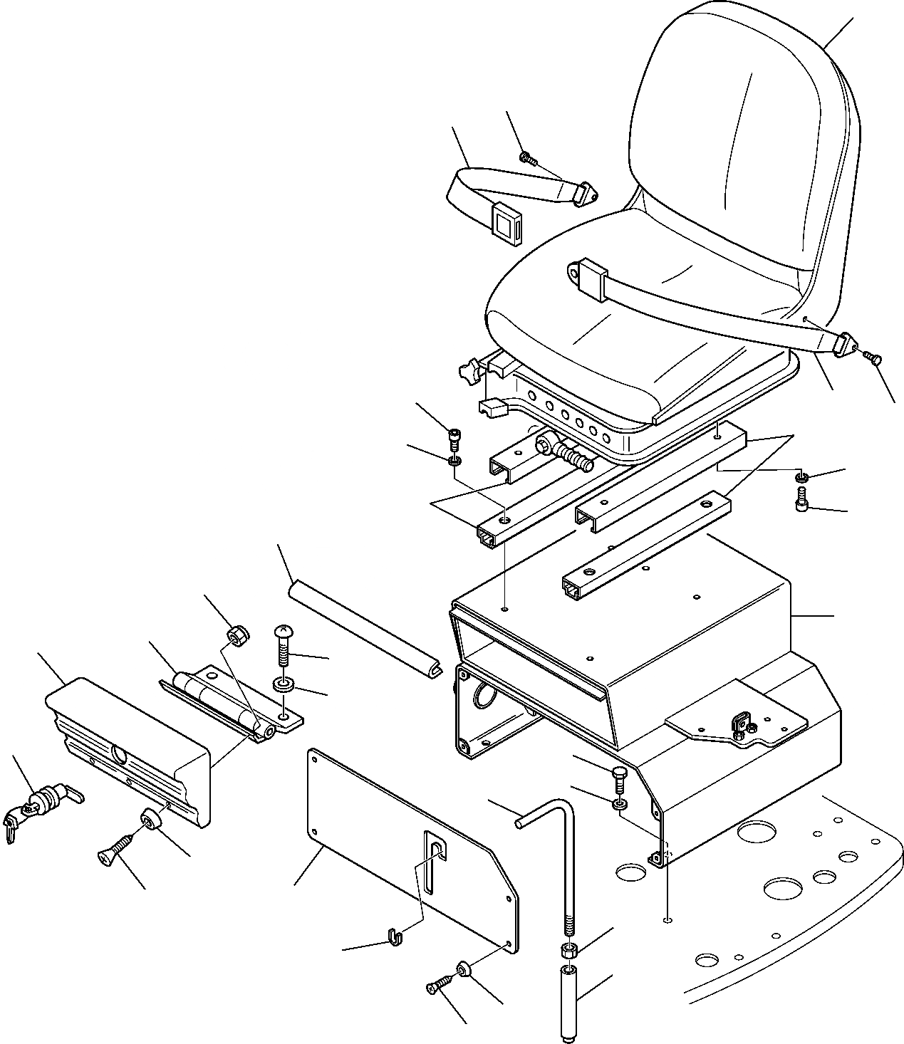 Схема запчастей Komatsu PC20R-8 - СИДЕНЬЕ ОПЕРАТОРА ЧАСТИ КОРПУСА И КАБИНА