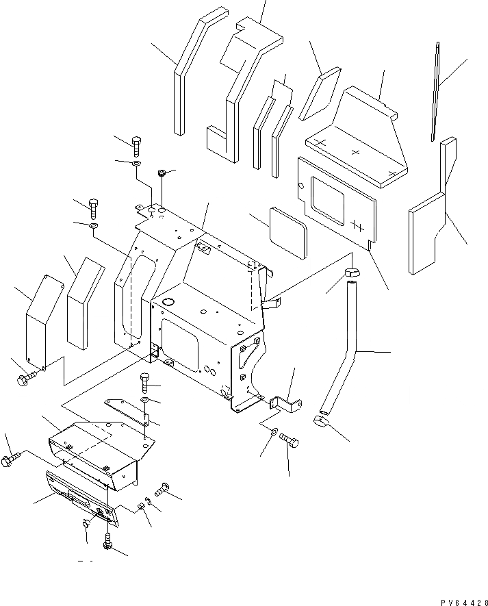 Схема запчастей Komatsu PC20UU-3 - КАПОТ (/) ЧАСТИ КОРПУСА