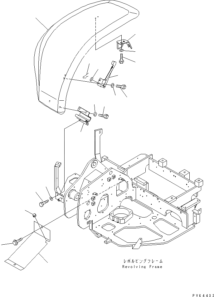 Схема запчастей Komatsu PC20UU-3 - ПЕРЕДН. COVER ЧАСТИ КОРПУСА