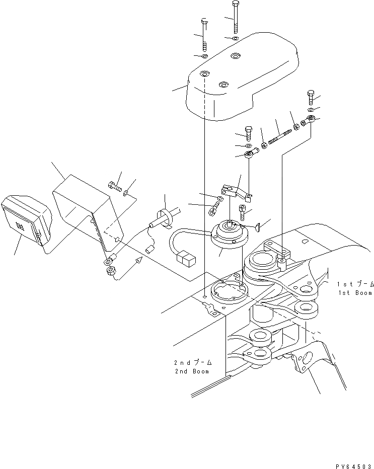 Схема запчастей Komatsu PC20UU-3 - СТРЕЛА (РАБОЧ. ОСВЕЩЕНИЕ И POTENTIOMETER) РАБОЧЕЕ ОБОРУДОВАНИЕ