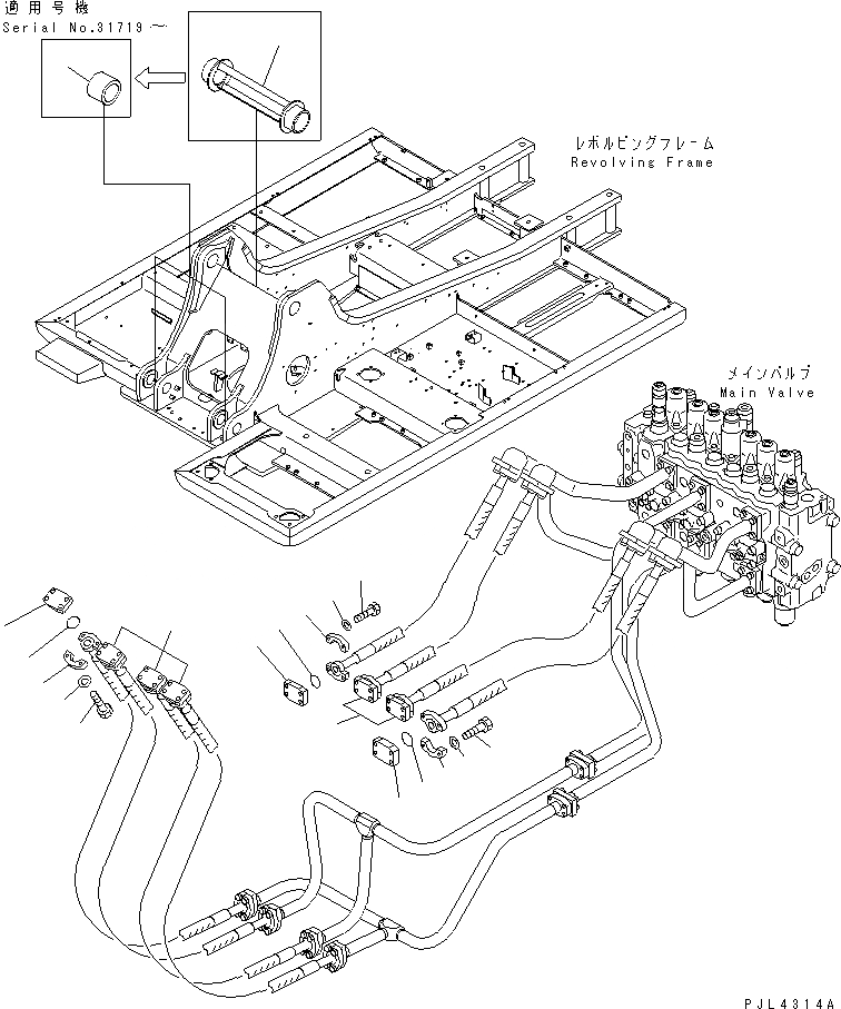 Схема запчастей Komatsu PC210-6D - РАБОЧЕЕ ОБОРУДОВАНИЕ LESS РАЗНОЕ