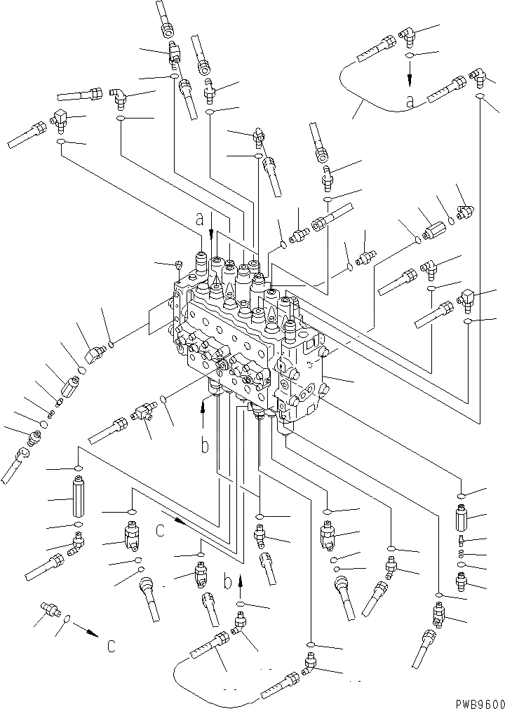 Схема запчастей Komatsu PC210-6G - ОСНОВН. КЛАПАН (КЛАПАН)(№-) ГИДРАВЛИКА