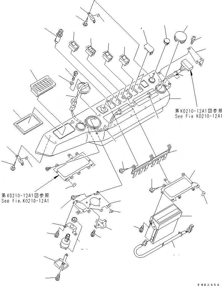 Схема запчастей Komatsu PC210-6G - КАБИНА (КРЫШКА ПАНЕЛИ)(№-) КАБИНА ОПЕРАТОРА И СИСТЕМА УПРАВЛЕНИЯ
