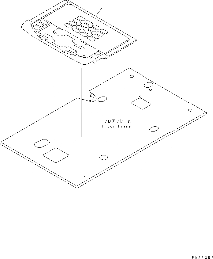 Схема запчастей Komatsu PC210-6G - ПОКРЫТИЕ ПОЛА( АКТУАТОР) КАБИНА ОПЕРАТОРА И СИСТЕМА УПРАВЛЕНИЯ