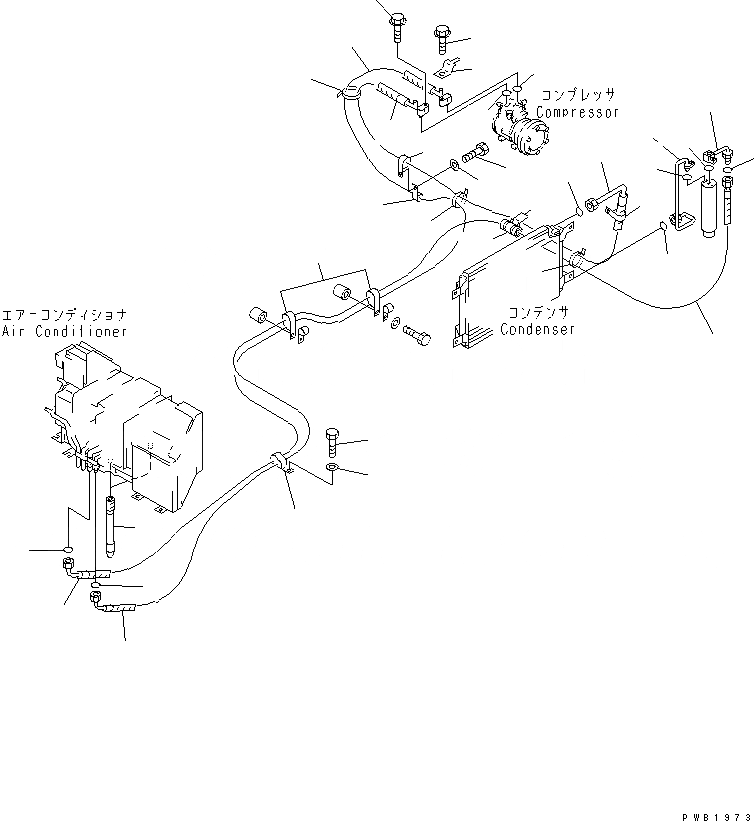 Схема запчастей Komatsu PC210-6G - КОНДИЦ. ВОЗДУХА (ЛИНИЯ ОХЛАЖДЕНИЯ)(№-89) КАБИНА ОПЕРАТОРА И СИСТЕМА УПРАВЛЕНИЯ