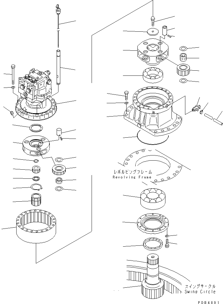 Схема запчастей Komatsu PC210-6G - МЕХАНИЗМ ПОВОРОТА(№9-979) ПОВОРОТН. КРУГ И КОМПОНЕНТЫ