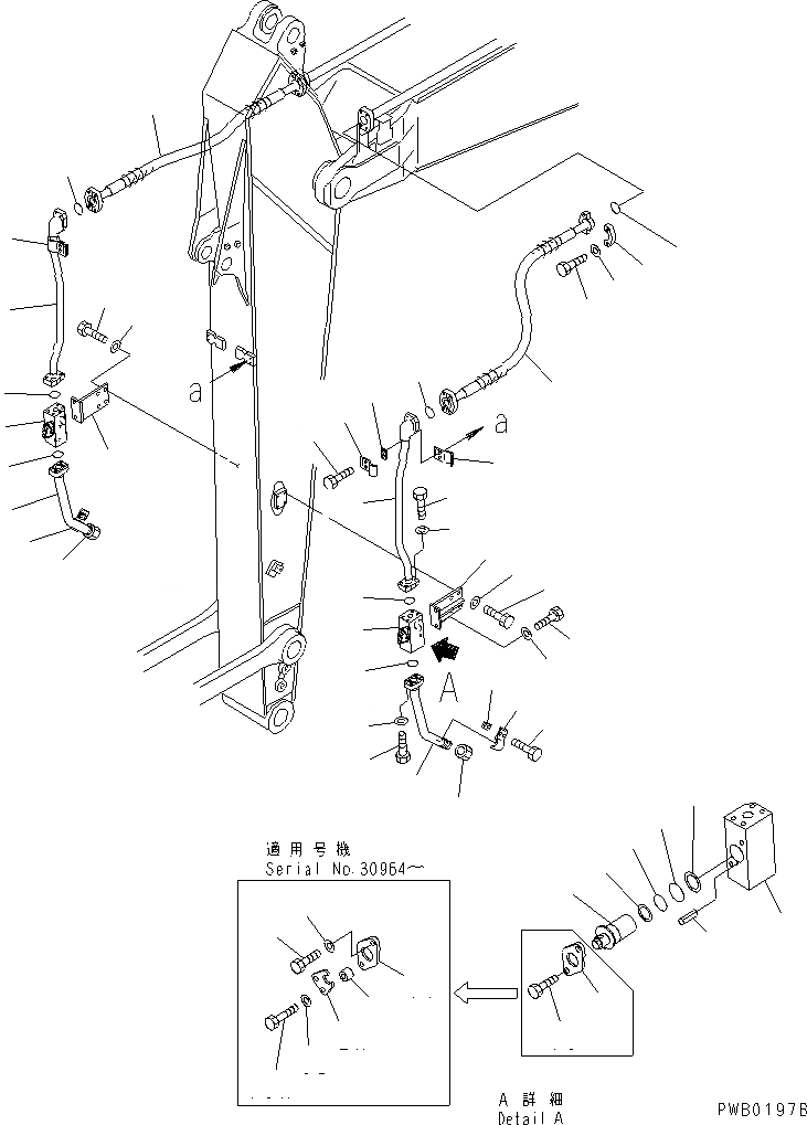 Схема запчастей Komatsu PC210-6G - РУКОЯТЬ (ДОПОЛН. ГИДРОЛИНИЯ) (СПЕЦ-Я ДЛЯ РАЗРУШ. ЗДАНИЙ) РАБОЧЕЕ ОБОРУДОВАНИЕ