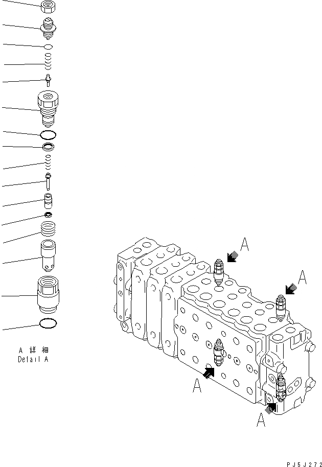 Схема запчастей Komatsu PC210-6G - ОСНОВН. КЛАПАН (-АКТУАТОР) (9/)(№99-) ОСНОВН. КОМПОНЕНТЫ И РЕМКОМПЛЕКТЫ