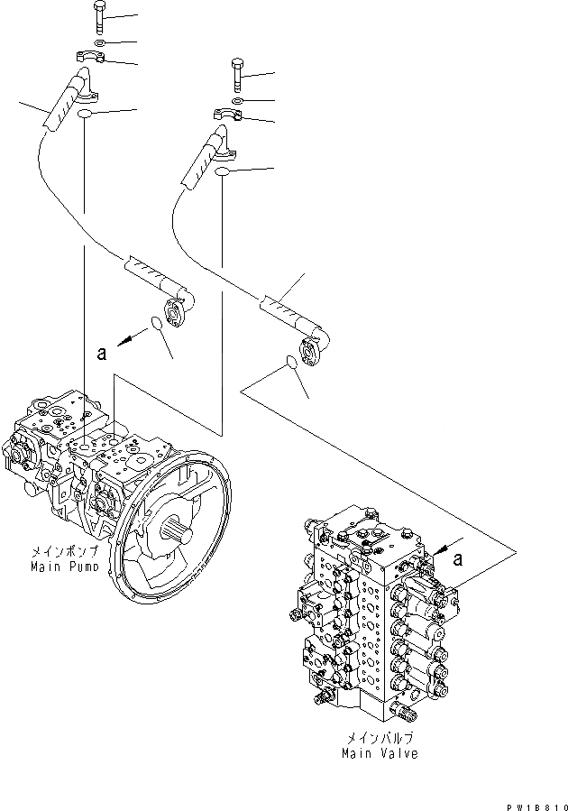 Схема запчастей Komatsu PC210-7-CA - ЛИНИЯ ПОДАЧИ(№-) ГИДРАВЛИКА