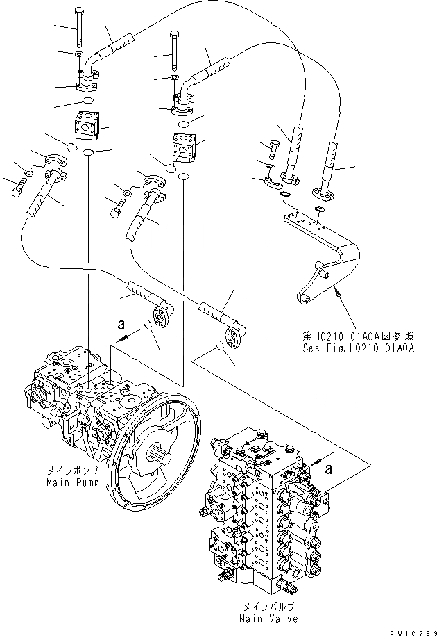 Схема запчастей Komatsu PC210-7-CA - ЛИНИЯ ПОДАЧИ(№-) ГИДРАВЛИКА