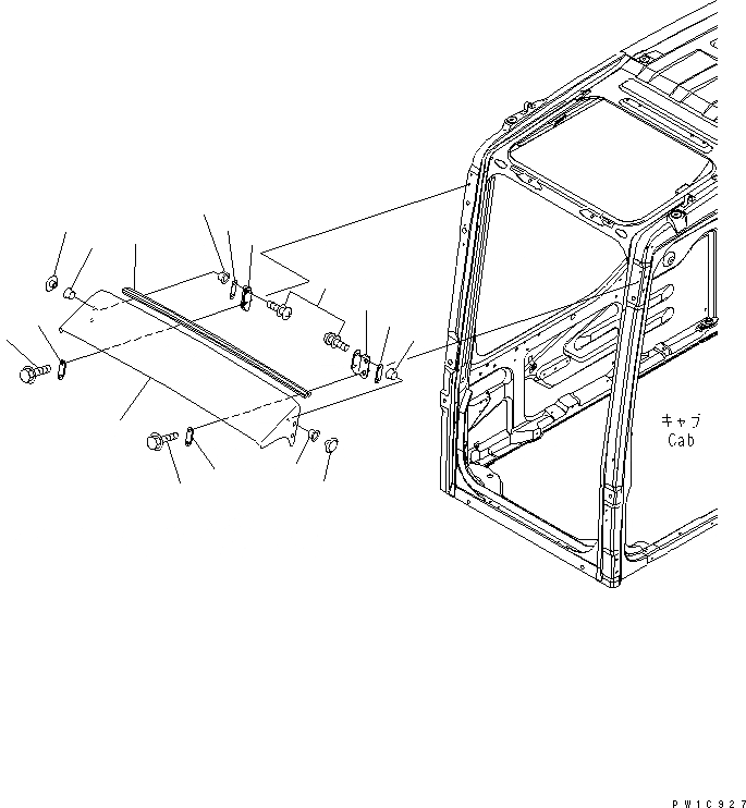 Схема запчастей Komatsu PC210-7-CA - КОЗЫРЕК(№-) КАБИНА ОПЕРАТОРА И СИСТЕМА УПРАВЛЕНИЯ