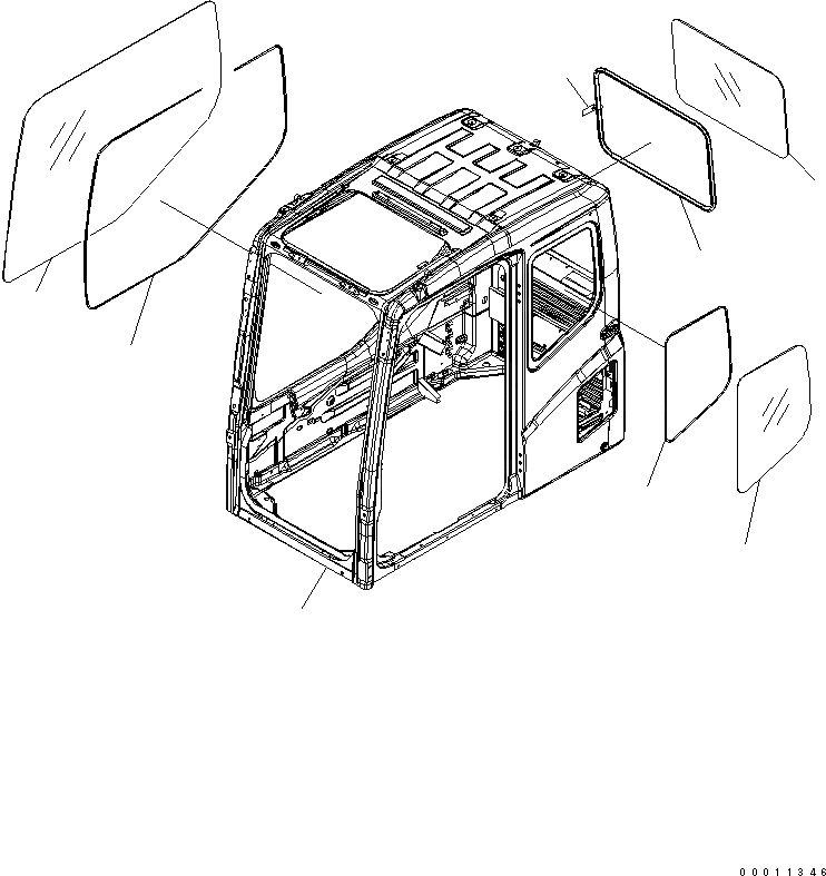 Схема запчастей Komatsu PC210-7-CA - ОСНОВН. КОНСТРУКЦИЯ (ОСНОВН. КОНСТРУКЦИЯ) (СПЕЦ-Я ДЛЯ РАЗРУШ. ЗДАНИЙ)(№-) КАБИНА ОПЕРАТОРА И СИСТЕМА УПРАВЛЕНИЯ