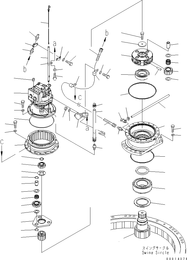 Схема запчастей Komatsu PC210-7-CA - МЕХАНИЗМ ПОВОРОТА(№9-) ПОВОРОТН. КРУГ И КОМПОНЕНТЫ