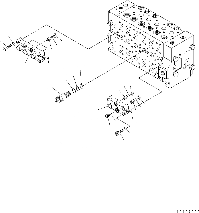 Схема запчастей Komatsu PC210-7-CA - ОСНОВН. КЛАПАН (/) ОСНОВН. КОМПОНЕНТЫ И РЕМКОМПЛЕКТЫ